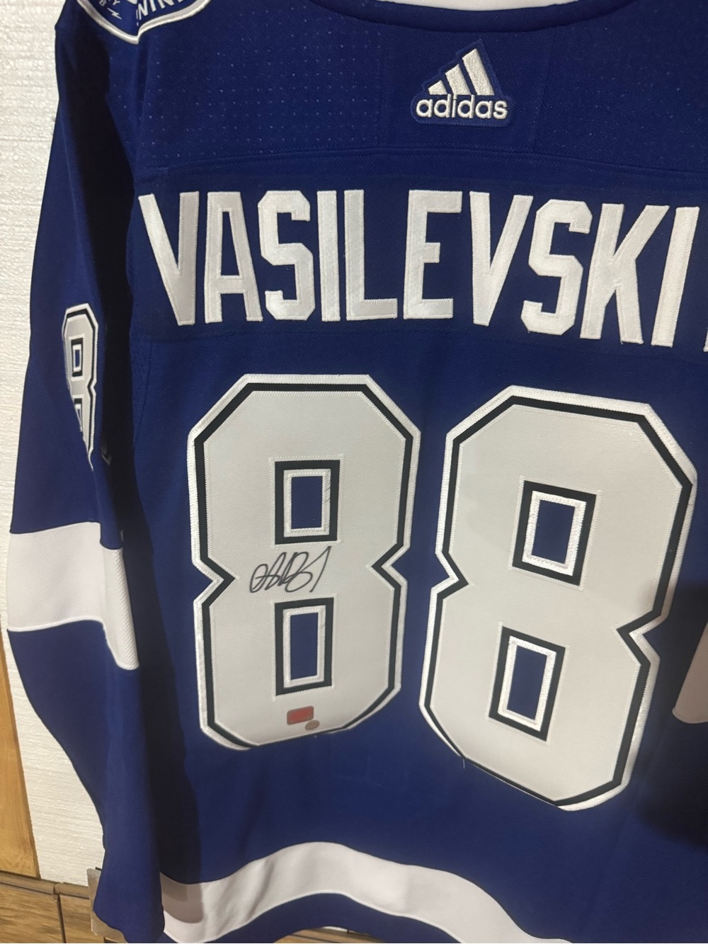 adidas Royal Blue and White Vasilevskiy #88 Hockey Jersey - Signed with COA